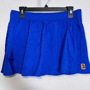 Nike Court Dri-FIT Tennis Skort Blue Womens L Vintage Preppy Activewear Rare